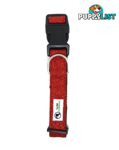 Bling Glitter Overlay Nylon Collar - Breakaway Buckle - Moondidley Pets - MDPCOLBLIXSHPNK