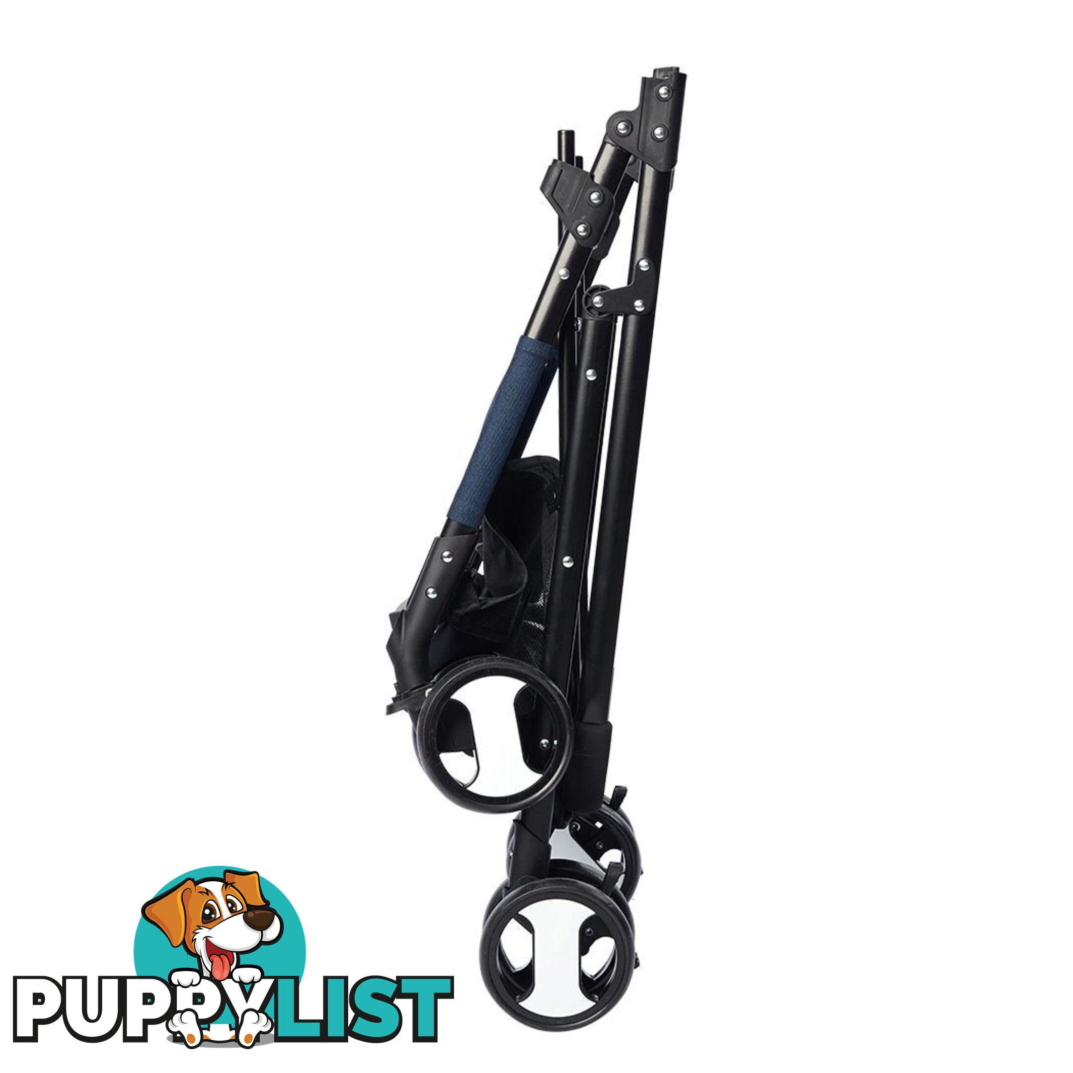 Pet Stroller Dog Cat Pram Foldable Carrier 4 Wheels Large Travel Pushchair Blue - WB-ST1004-BL