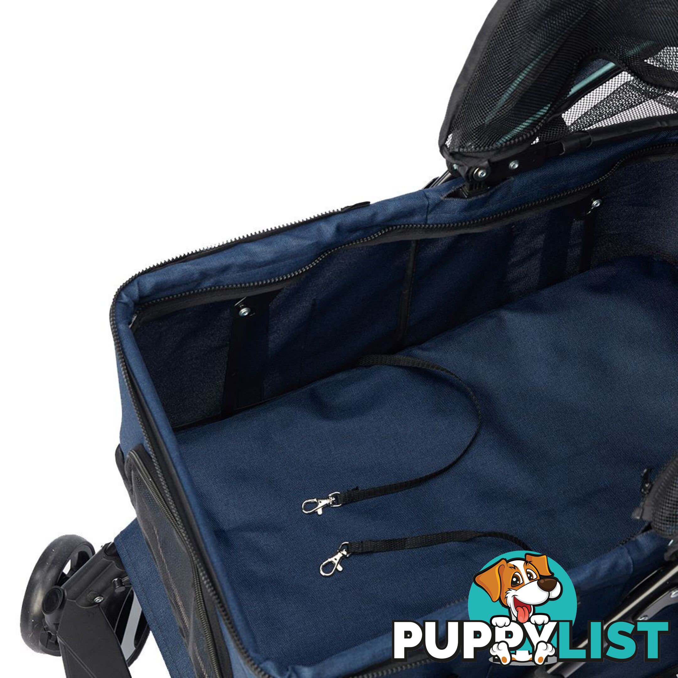 Pet Stroller Dog Cat Pram Foldable Carrier 4 Wheels Large Travel Pushchair Blue - WB-ST1004-BL