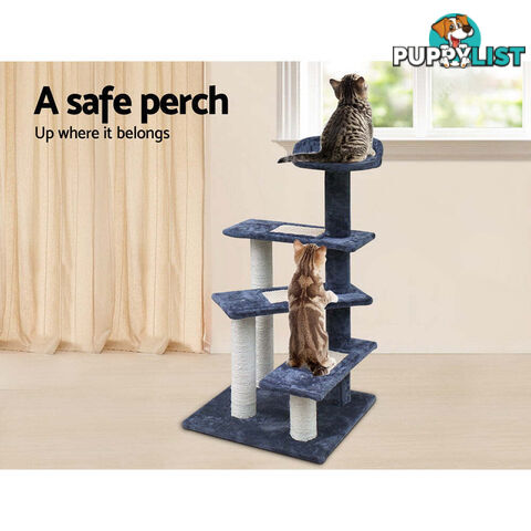 i.Pet Cat Tree 100cm Scratching Post Scratcher Tower Wood Condo House Trees Bed - PET-CAT-WT02-GR