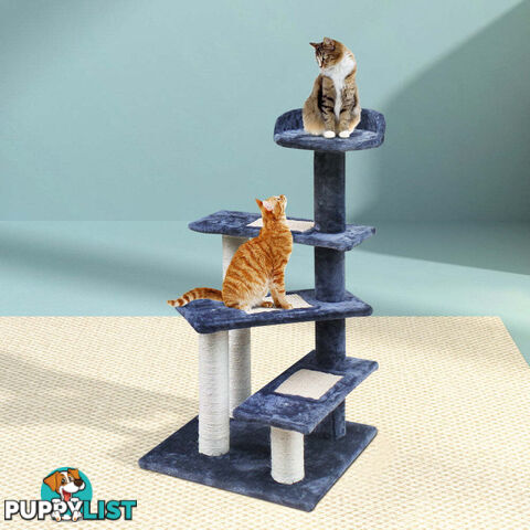 i.Pet Cat Tree 100cm Scratching Post Scratcher Tower Wood Condo House Trees Bed - PET-CAT-WT02-GR