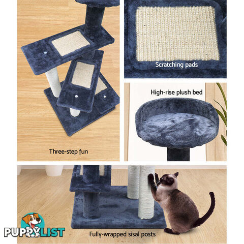 i.Pet Cat Tree 100cm Scratching Post Scratcher Tower Wood Condo House Trees Bed - PET-CAT-WT02-GR