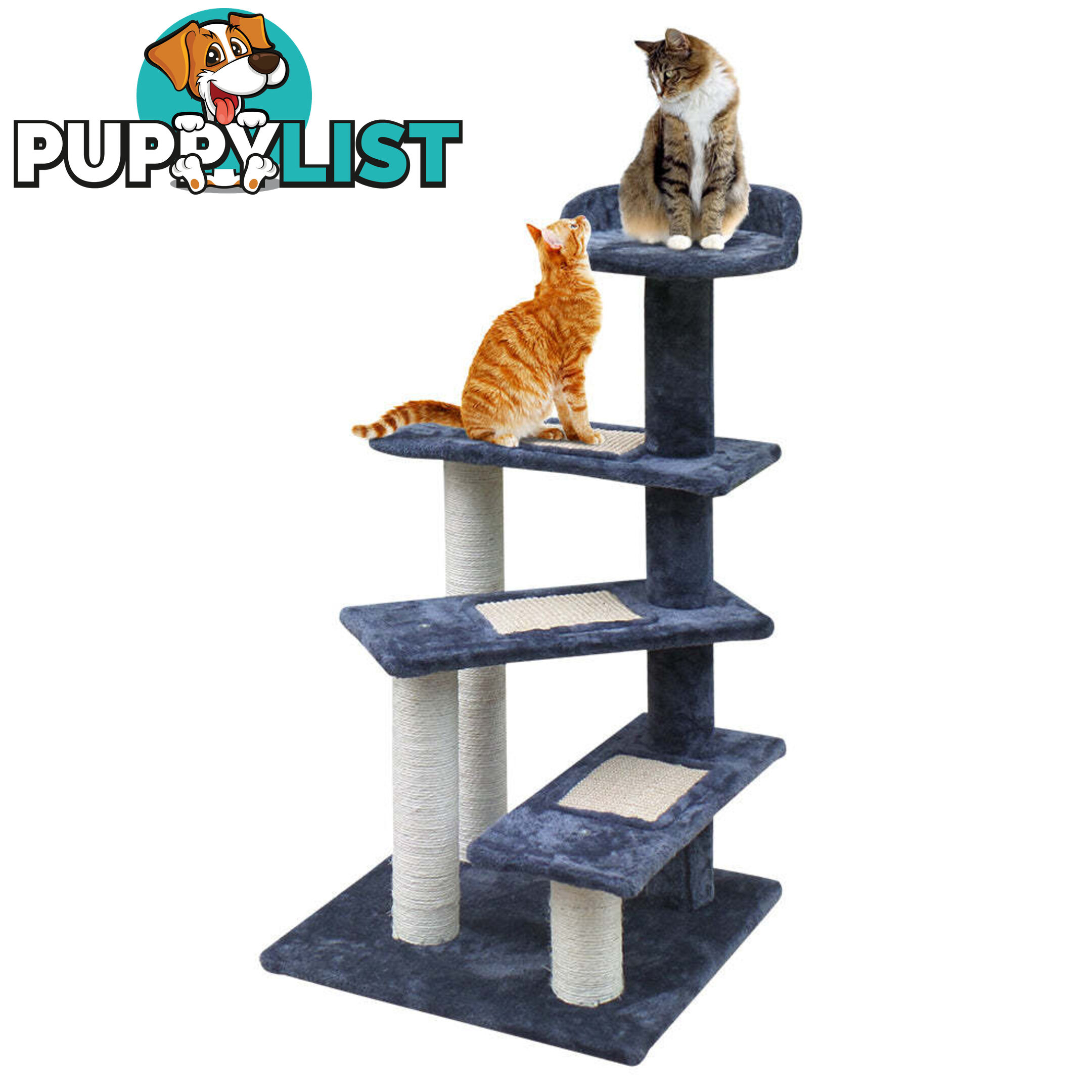 i.Pet Cat Tree 100cm Scratching Post Scratcher Tower Wood Condo House Trees Bed - PET-CAT-WT02-GR