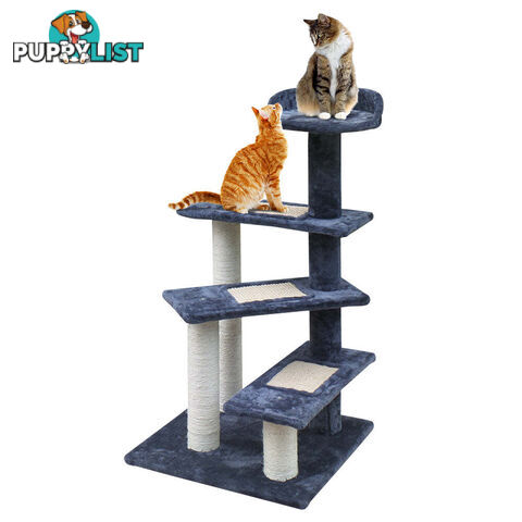 i.Pet Cat Tree 100cm Scratching Post Scratcher Tower Wood Condo House Trees Bed - PET-CAT-WT02-GR