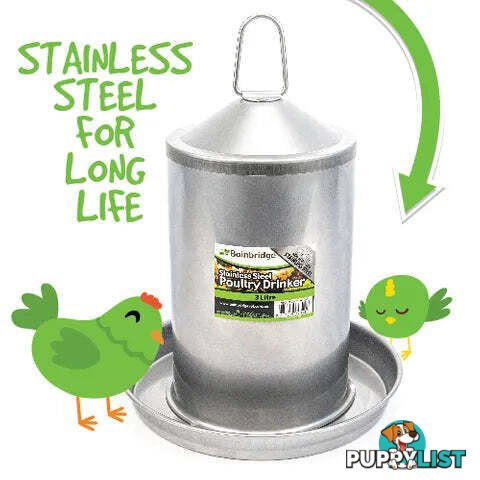 STAINLESS STEEL POULTRY DRINKER - BAINBRIDGE - BB-A8050