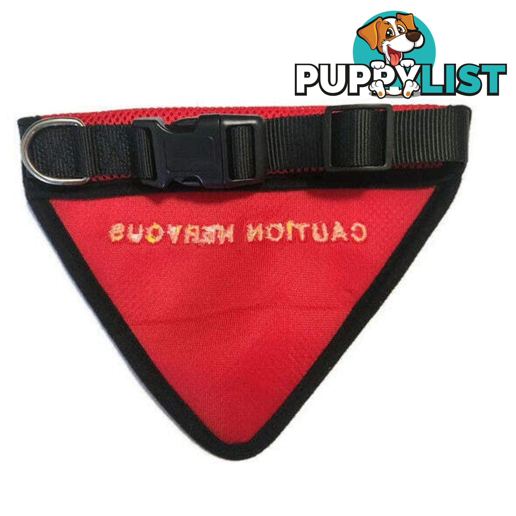 Bandana - "Caution Nervous" - Moondidley Pets - MDPBANCAUM