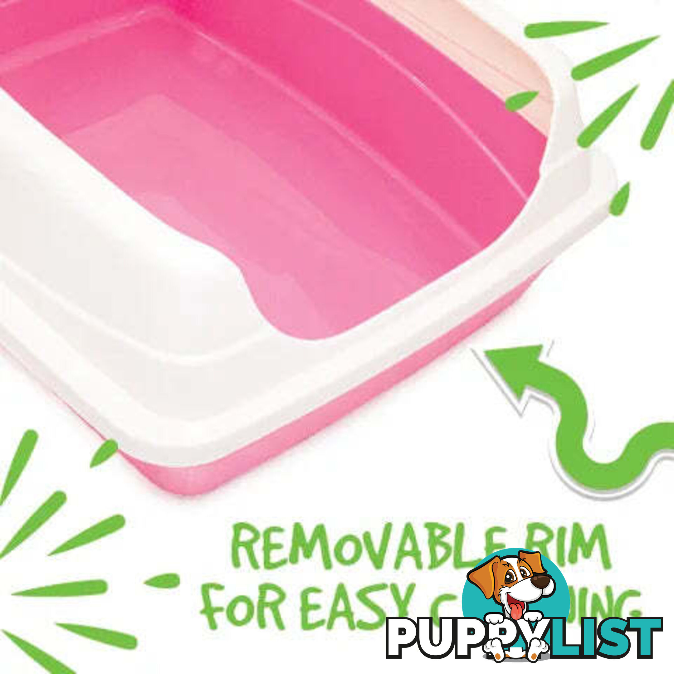 CAT LITTER TRAY WITH RIM - RECTANGULAR - BAINBRIDGE - BB-A7210