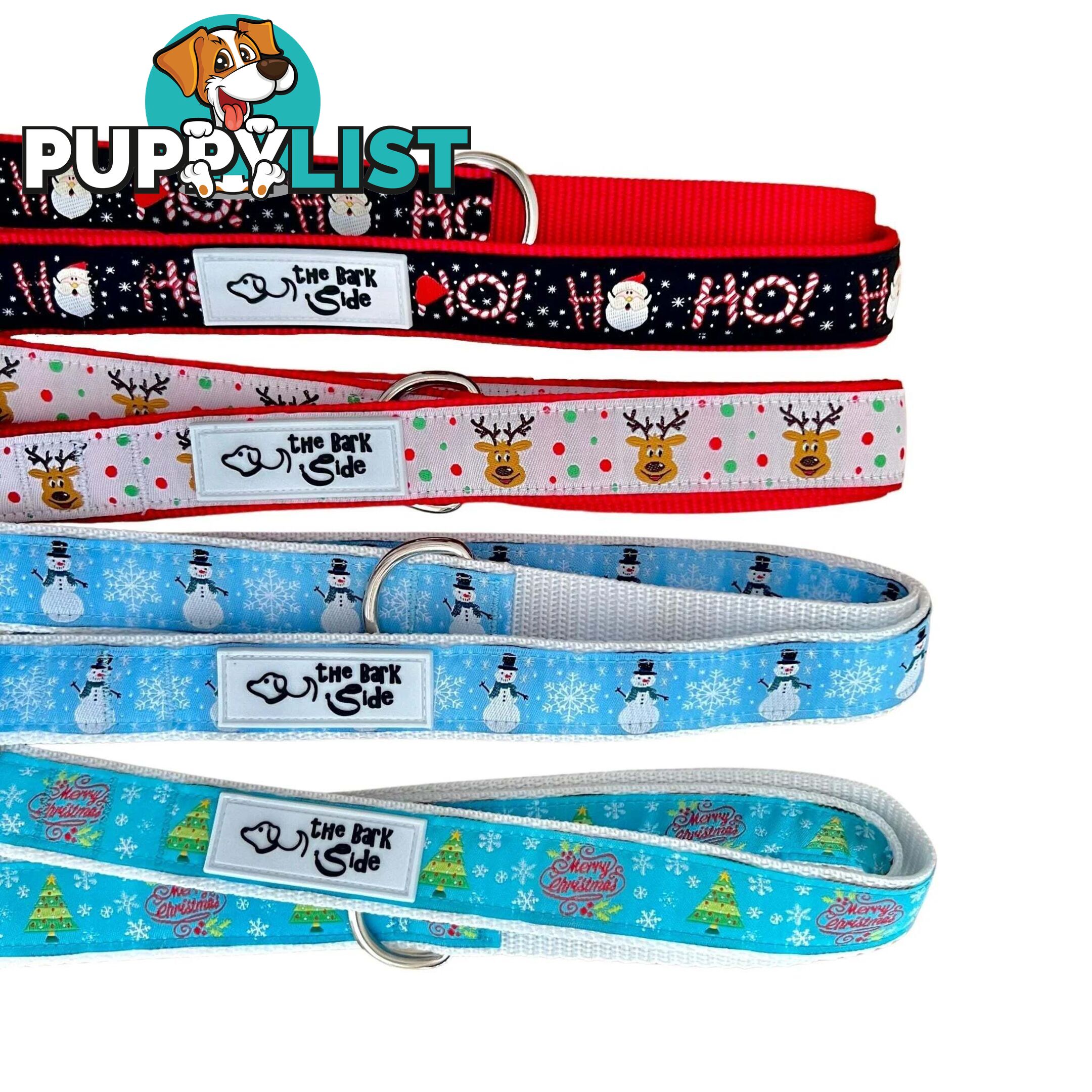 Christmas Dog Lead / Dog Leash - Hand Made by The Bark Side - TBSLDCHRSNO251.8