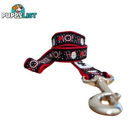 Christmas Dog Lead / Dog Leash - Hand Made by The Bark Side - TBSLDCHRSNO251.8