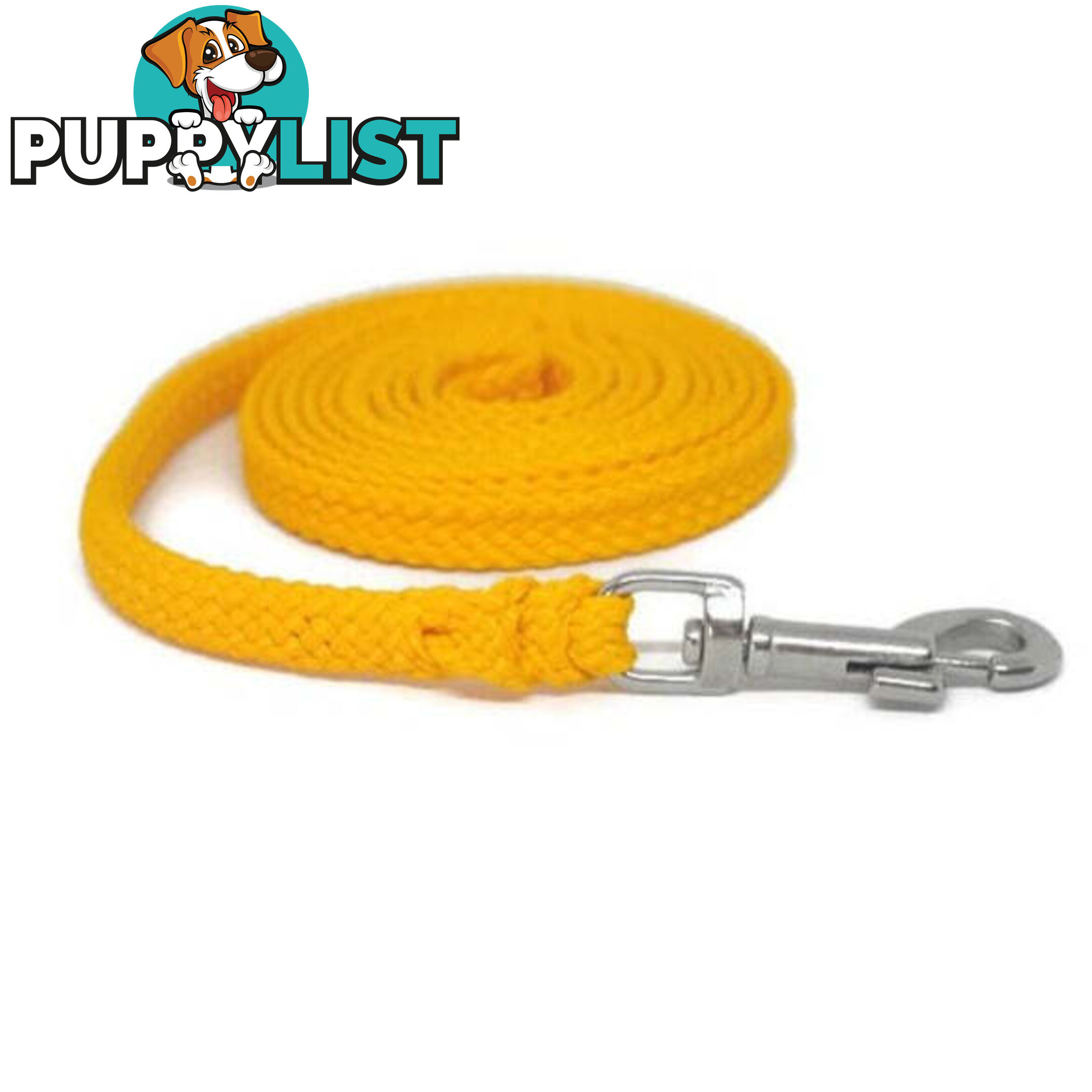 1.8m to 10m Long Dog Lead No Stitching Tough Yarnix 10mm Wide - YNXLD10-10-YEL-SS
