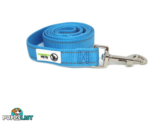 5m Long Nylon w/Reflective Stitching Dog Lead - Moondidley Pets - MDPLDREFLBLU205