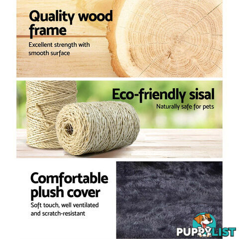 i.Pet Cat Tree 184cm Tower Scratching Post Scratcher Wood Trees Condo Bed House - PET-CAT-FL09-GR