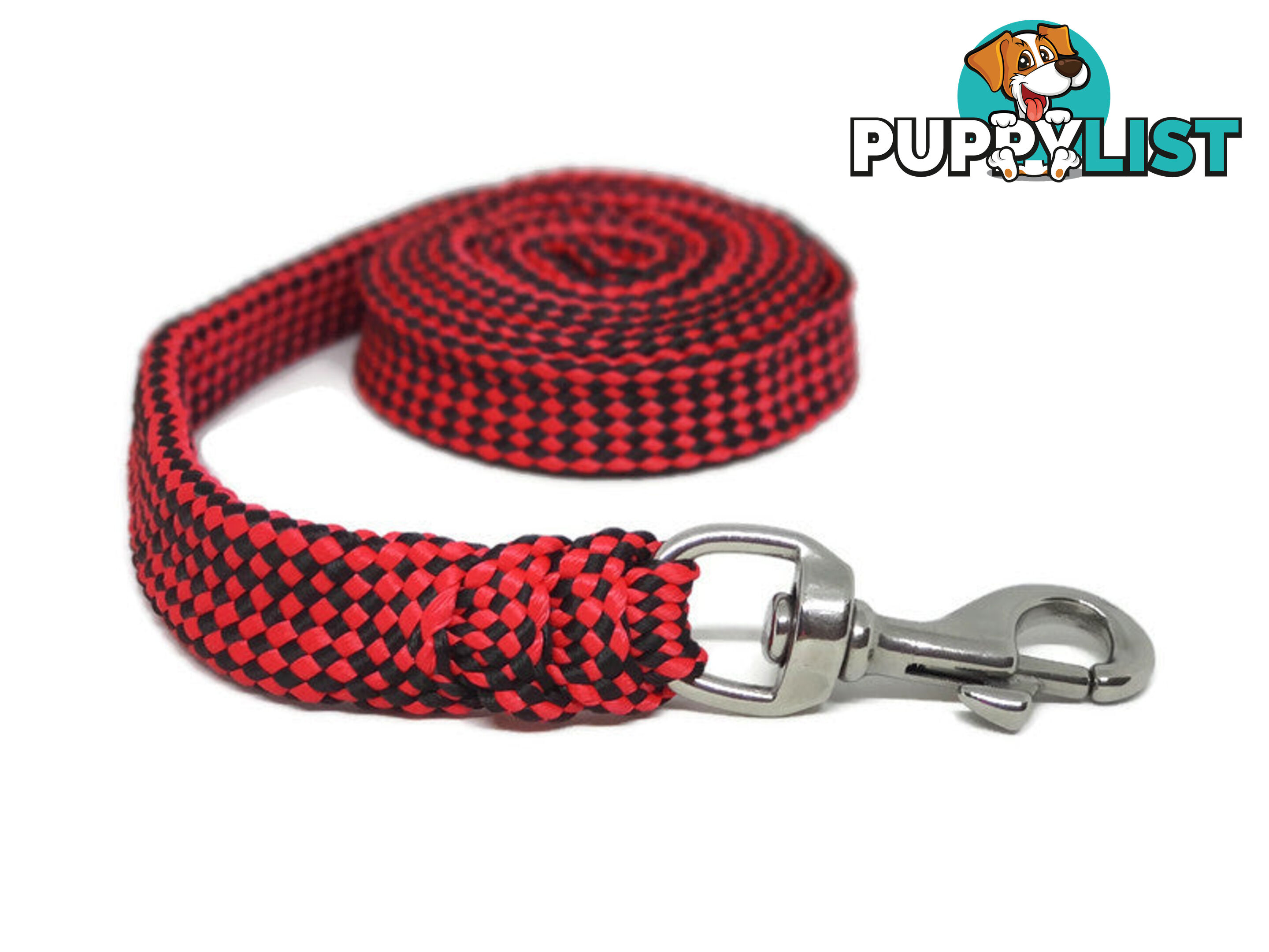 1.8m to 10m Long Dog Lead No Stitching Tough Yarnix 20mm Wide - YNXLD201.8BRBLK