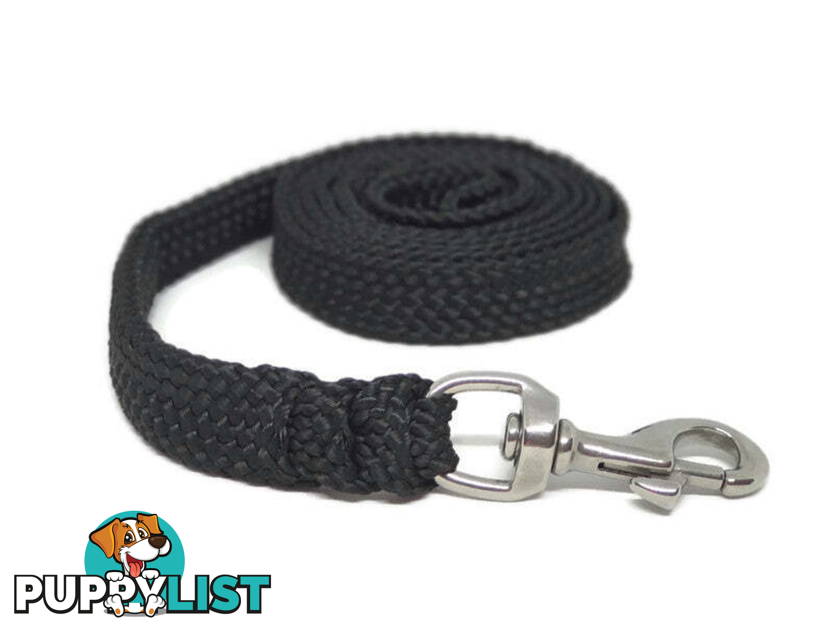 1.8m to 10m Long Dog Lead No Stitching Tough Yarnix 20mm Wide - YNXLD201.8BRBLK
