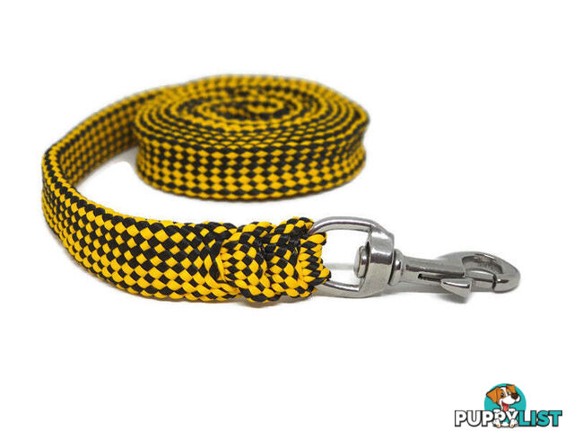 1.8m to 10m Long Dog Lead No Stitching Tough Yarnix 20mm Wide - YNXLD2010BRBLUYEL