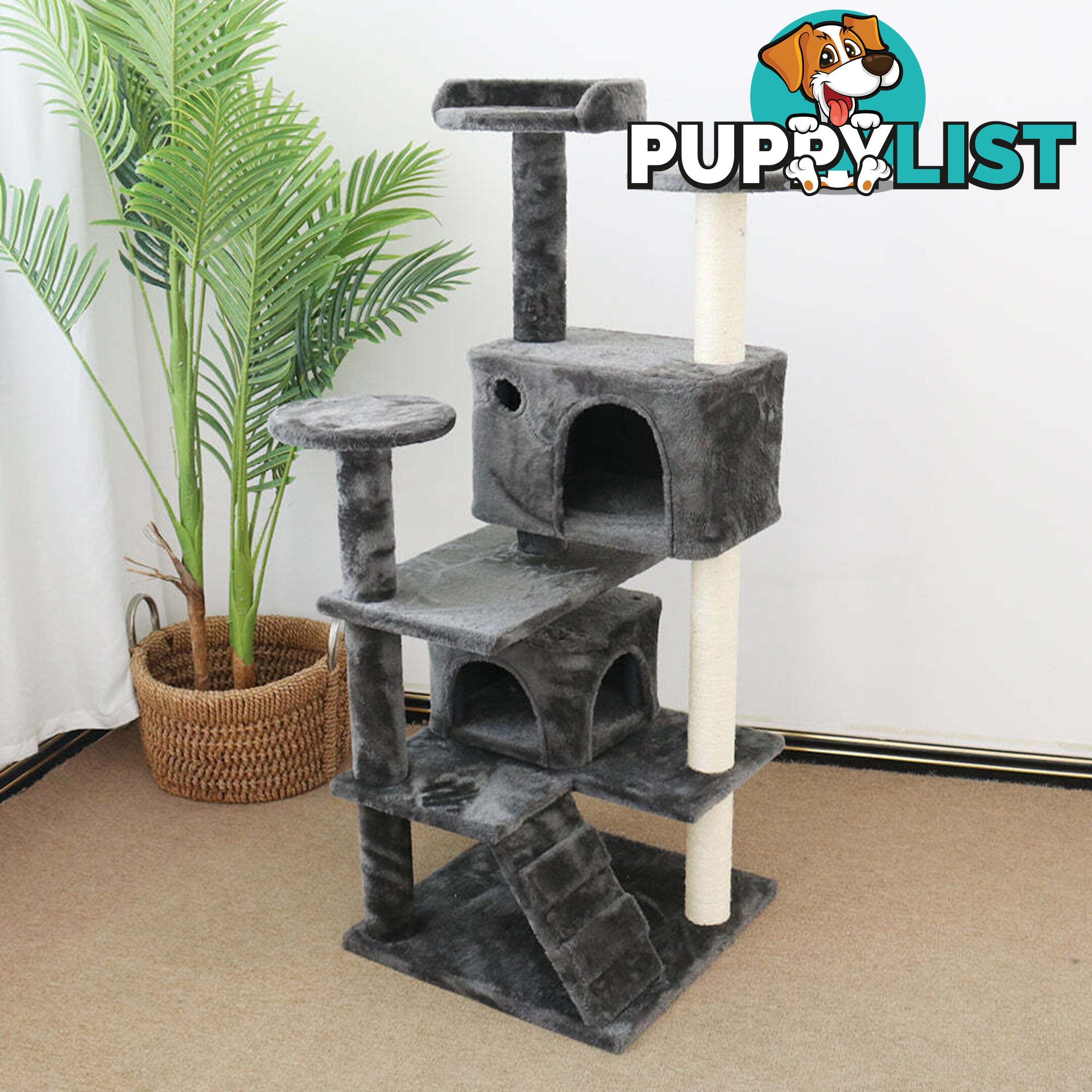 CATIO Chipboard Flannel Cat Scratching Tree - Abstract Deluxe 50x50x127cm - V390-C200226