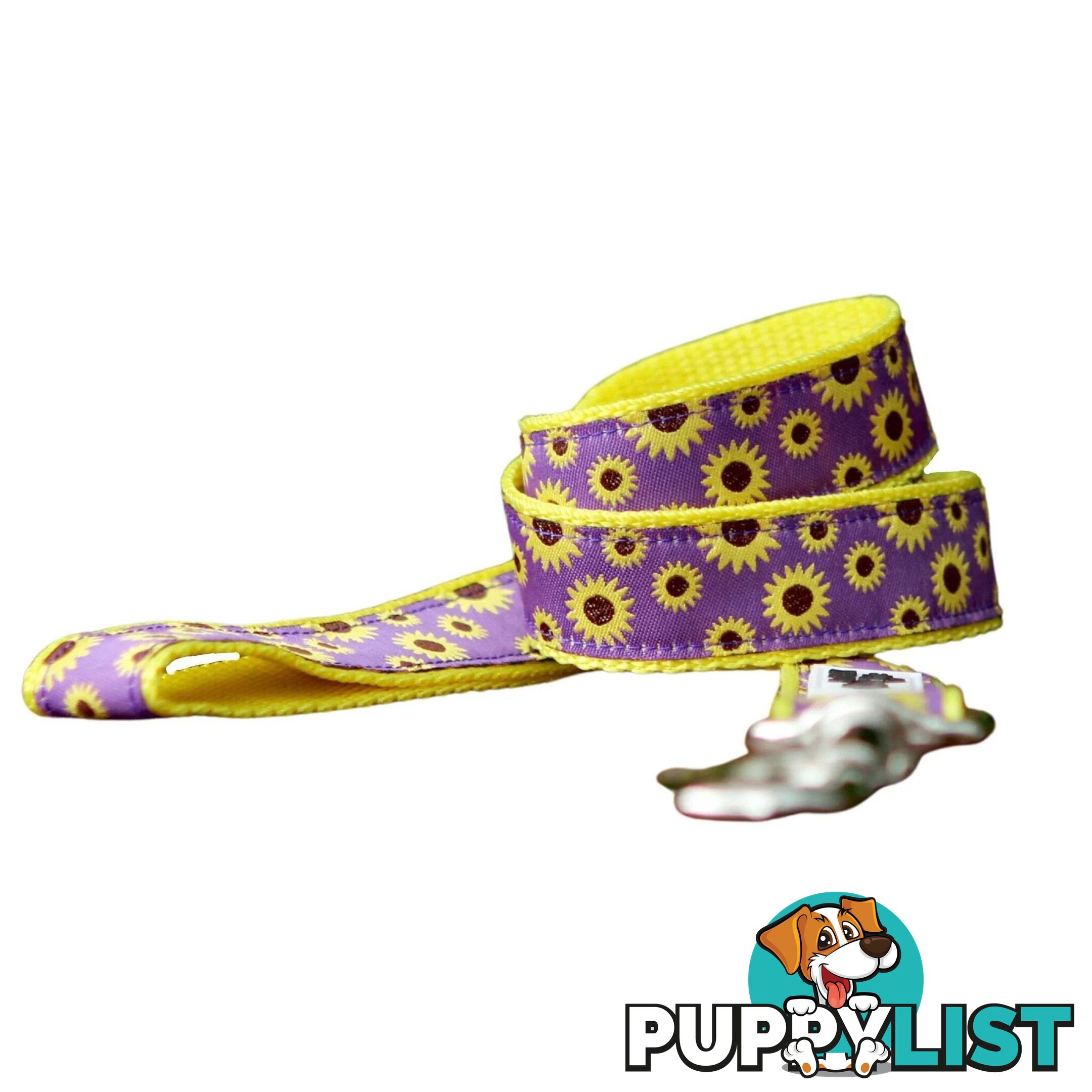 Sunflower Dog Lead / Dog Leash - Hand Made by The Bark Side - TBSLDSUN251.5