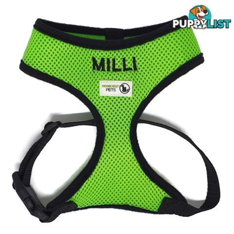 Doggie ID Harness Soft Air Mesh Personalised Embroidered - GC-HAR-ID-NVY-L