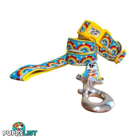 Rainbow Dog Lead / Dog Leash - Hand Made by The Bark Side - TBSLDRAIYEL201.5