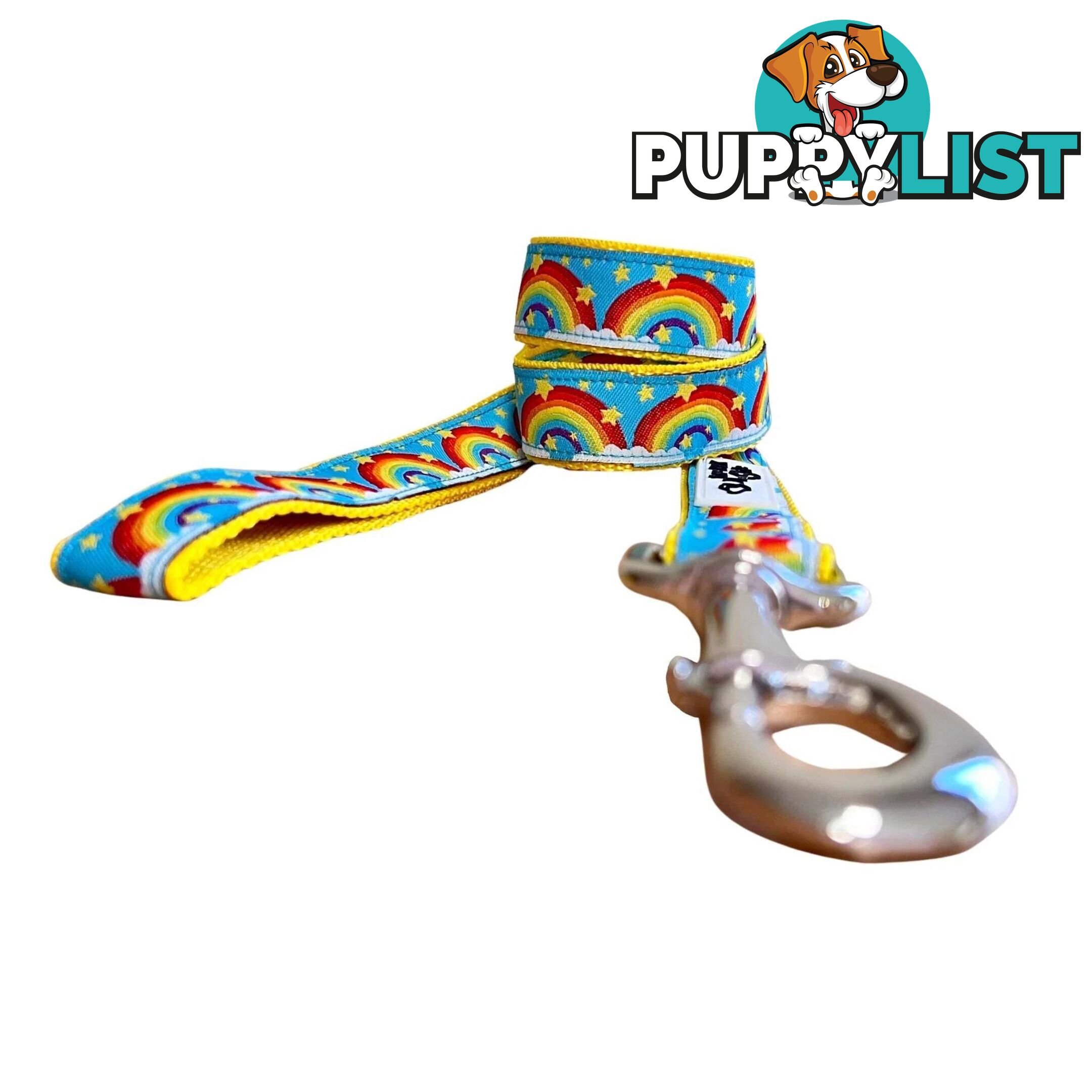 Rainbow Dog Lead / Dog Leash - Hand Made by The Bark Side - TBSLDRAIYEL201.5