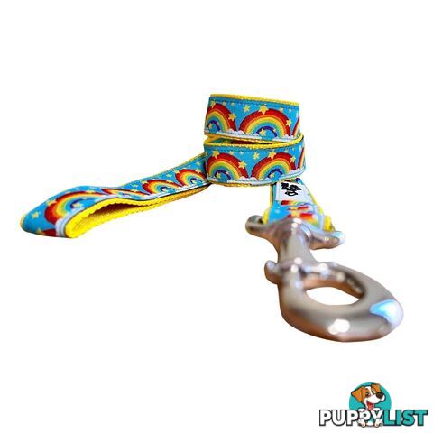 Rainbow Dog Lead / Dog Leash - Hand Made by The Bark Side - TBSLDRAIYEL201.5