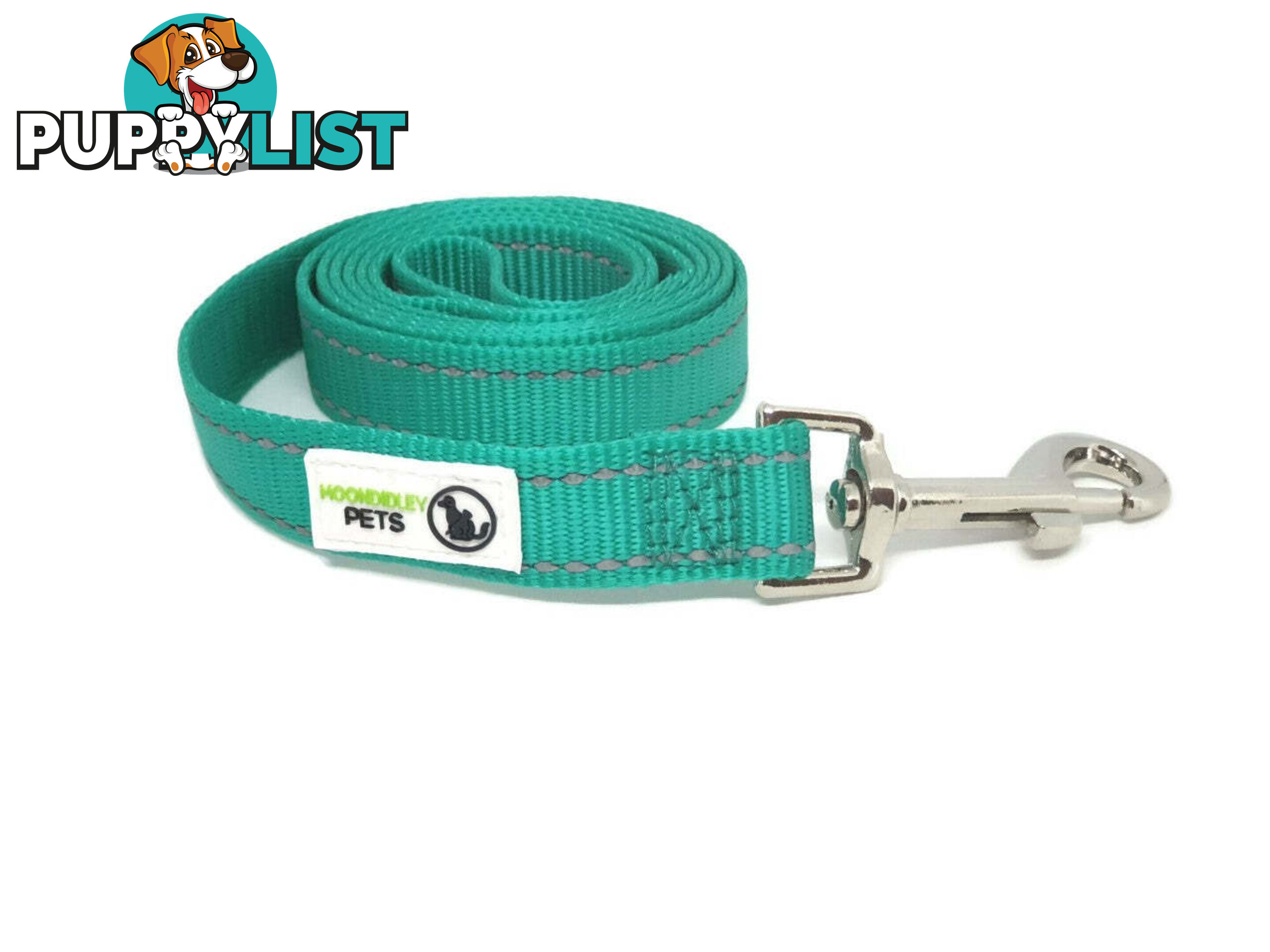 10m Long Nylon w/Reflective Stitching Dog Lead - Moondidley Pets - MDPLDREFLBLU2510