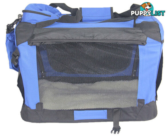 YES4PETS Small Foldable Pet Soft Dog Cat Puppy Rabbit Crate Bag With Curtain-Blue - V278-SC4934-S_BLUE