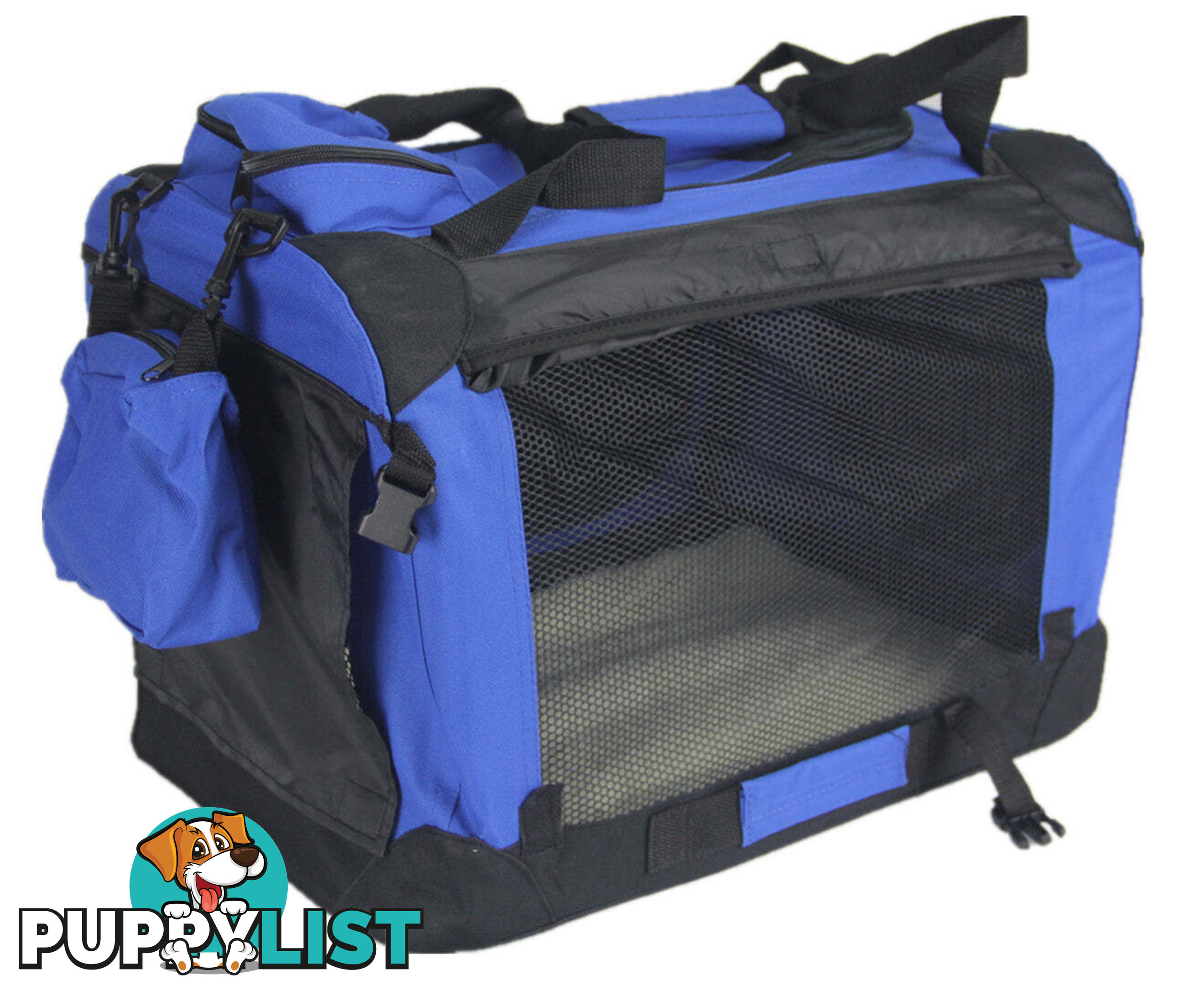 YES4PETS Small Foldable Pet Soft Dog Cat Puppy Rabbit Crate Bag With Curtain-Blue - V278-SC4934-S_BLUE