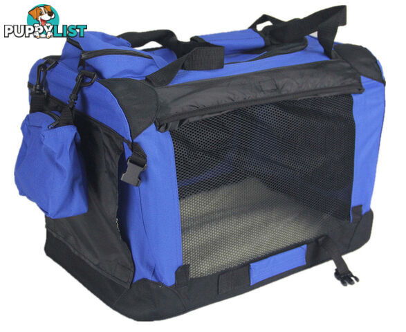 YES4PETS Small Foldable Pet Soft Dog Cat Puppy Rabbit Crate Bag With Curtain-Blue - V278-SC4934-S_BLUE