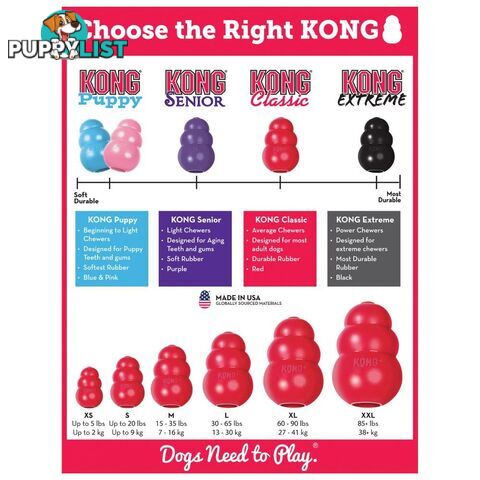 KONG Classic Dog Toy - FC-	T2