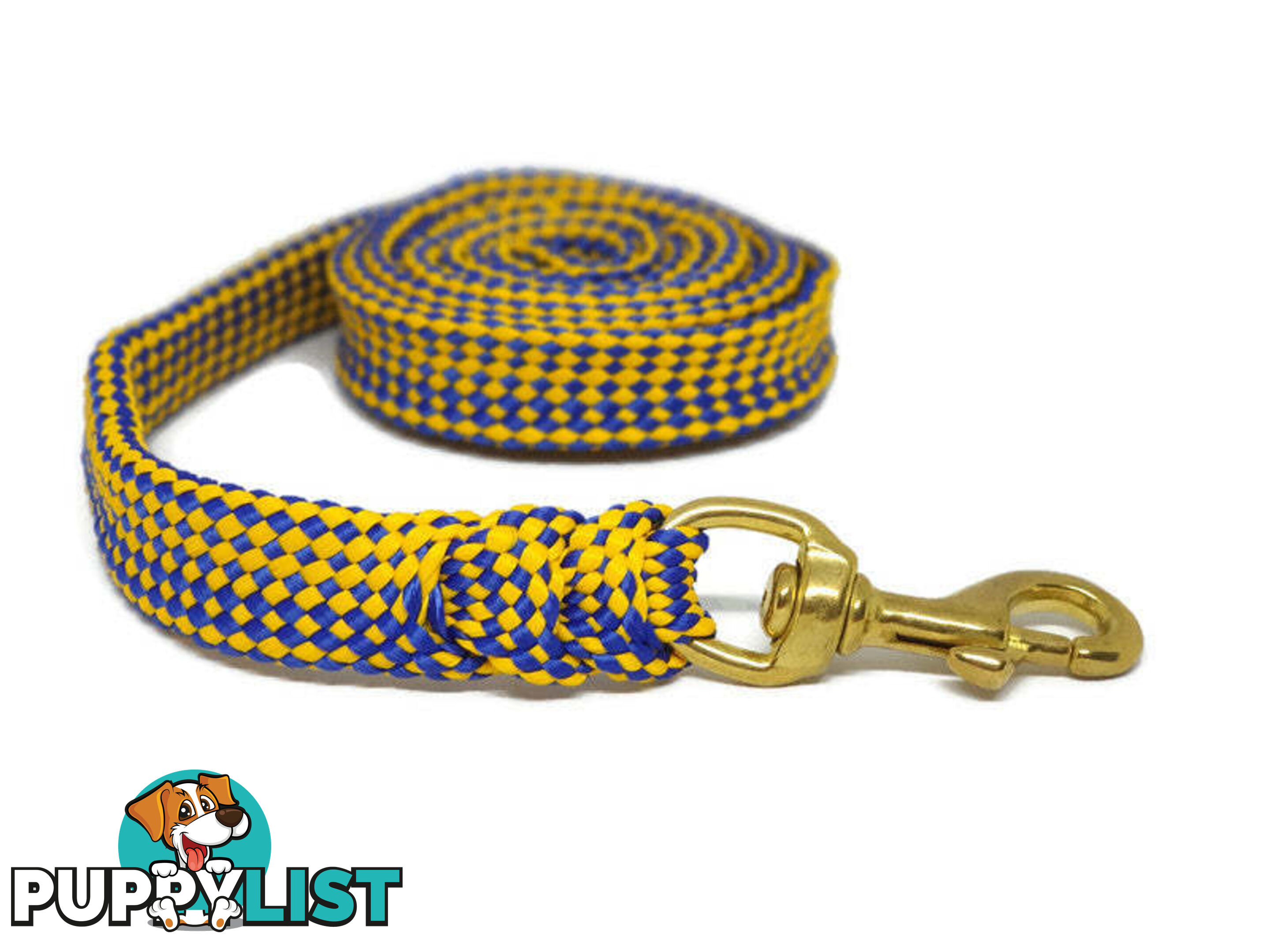 1.8m to 10m Long Dog Lead No Stitching Tough Yarnix 20mm Wide - YNXLD2010SSBLU