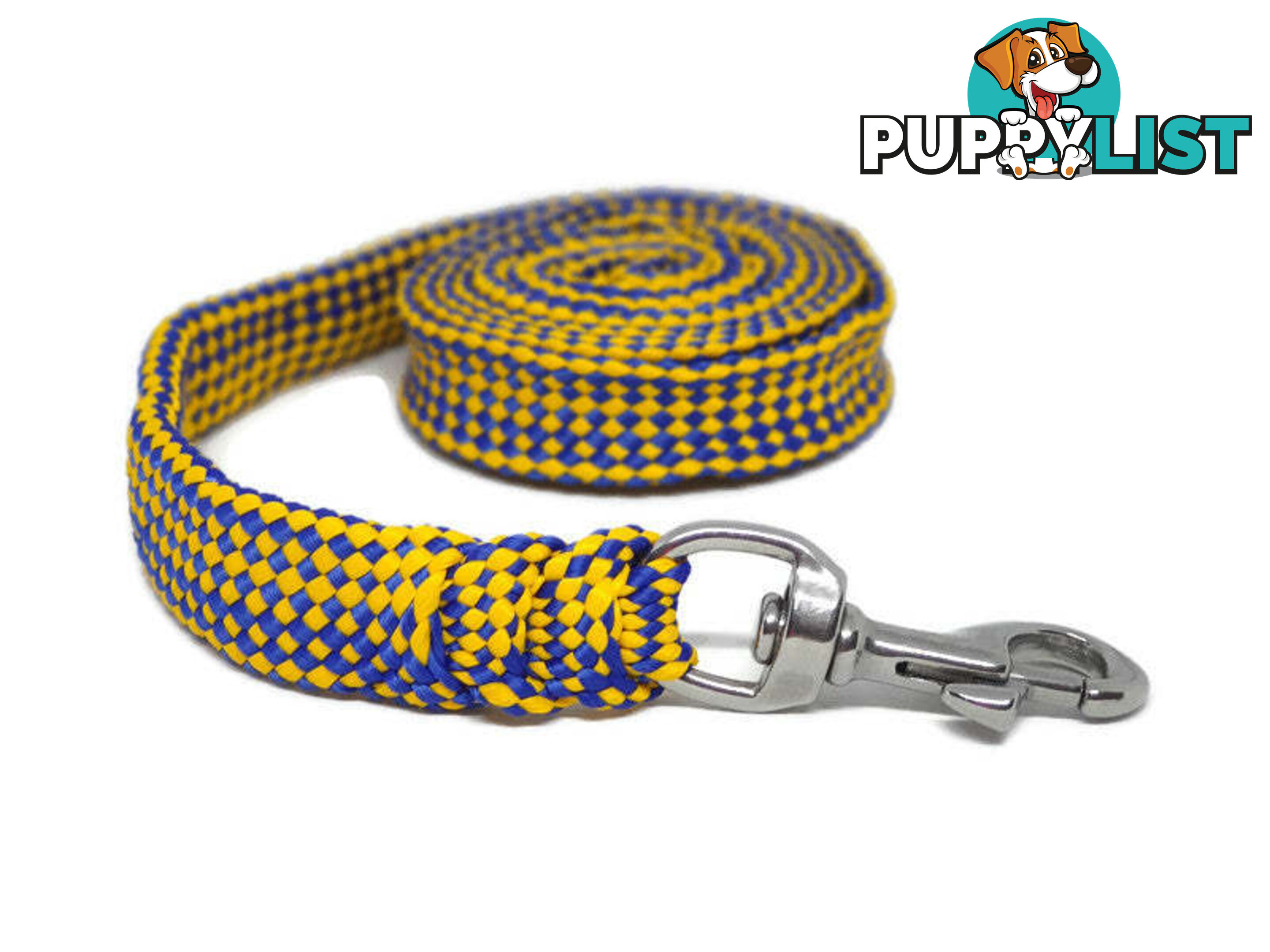 1.8m to 10m Long Dog Lead No Stitching Tough Yarnix 20mm Wide - YNXLD2010SSBLU