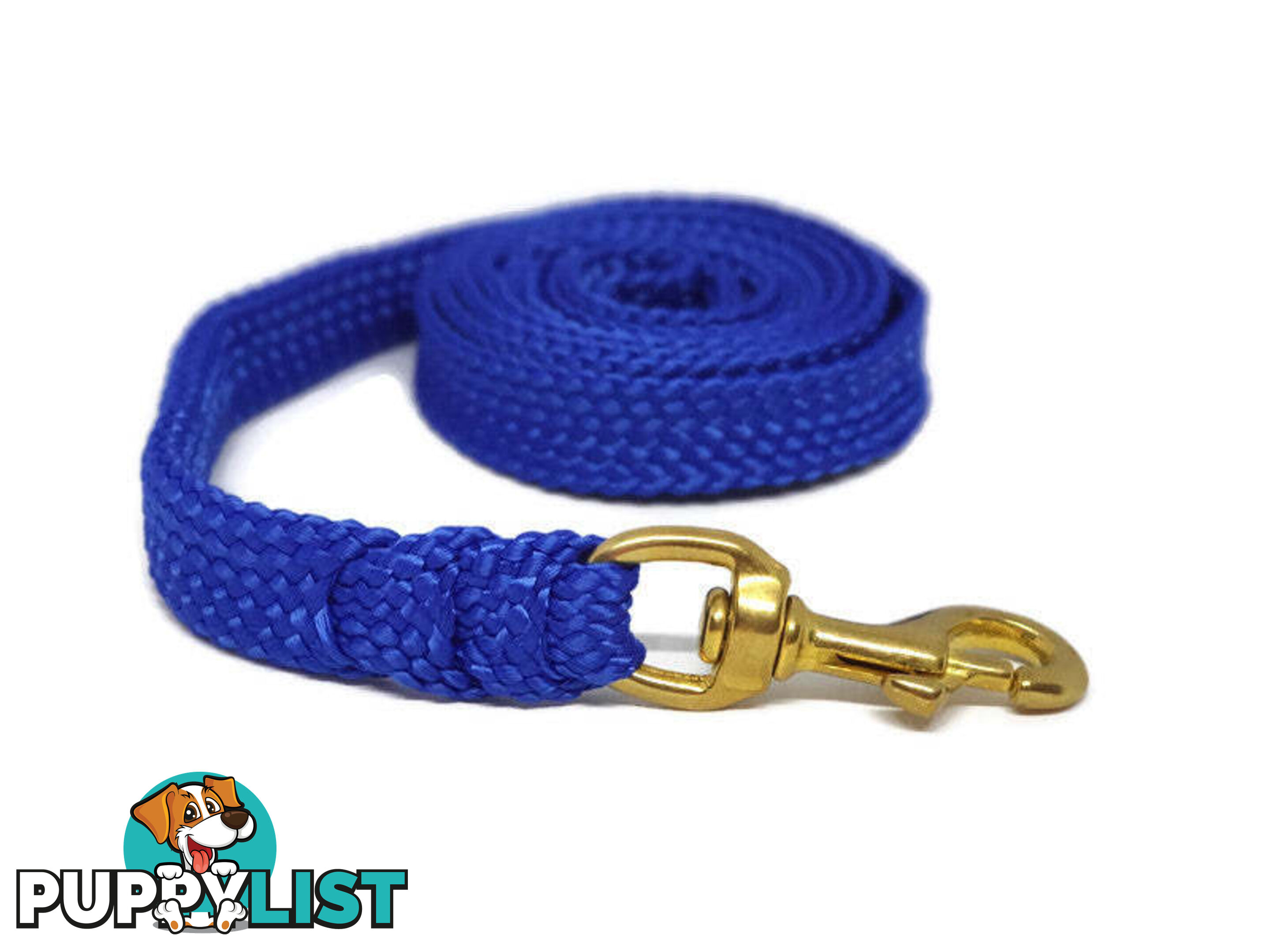 1.8m to 10m Long Dog Lead No Stitching Tough Yarnix 20mm Wide - YNXLD2010SSBLU