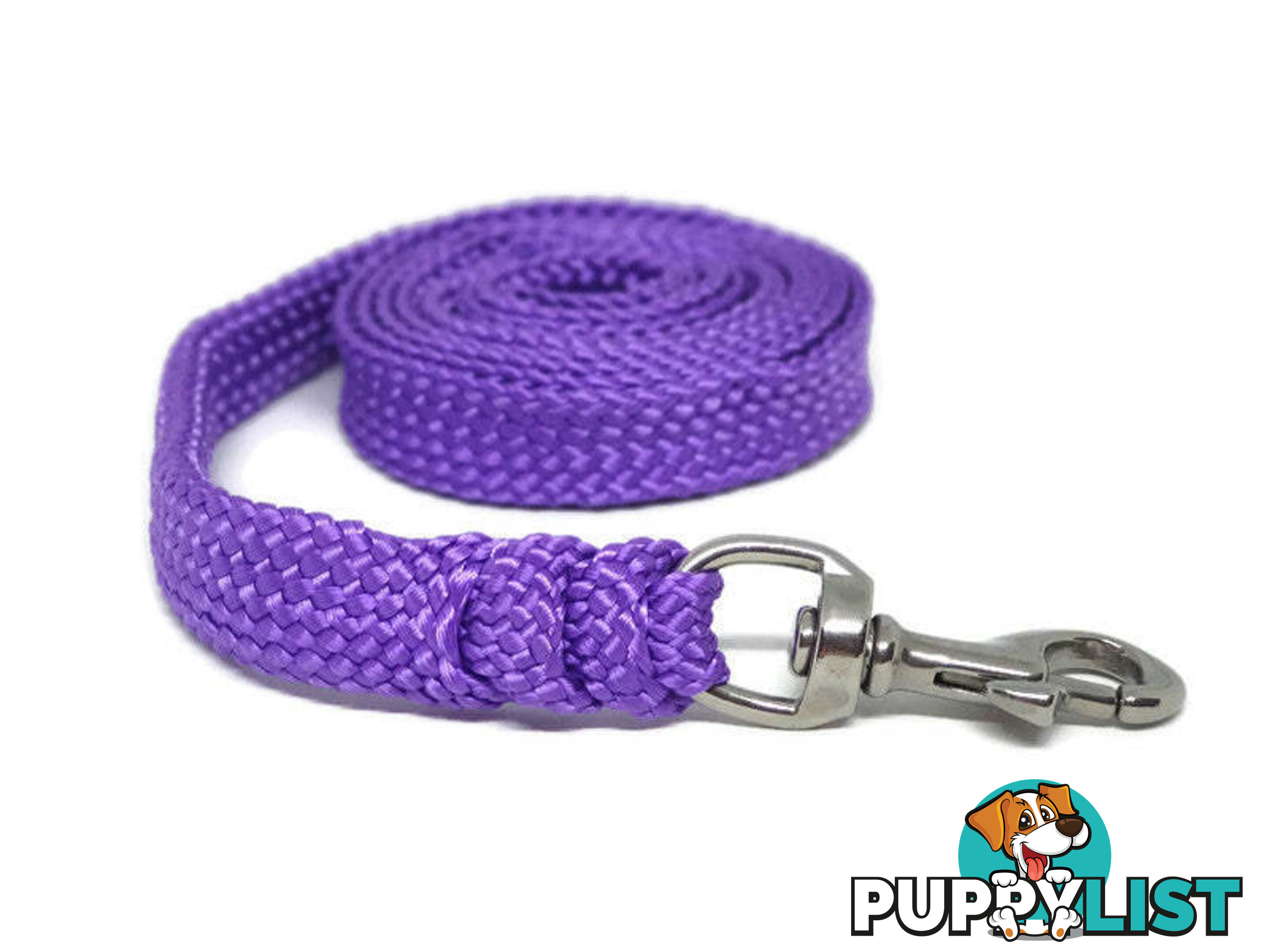 1.8m to 10m Long Dog Lead No Stitching Tough Yarnix 20mm Wide - YNXLD2010SSBLU