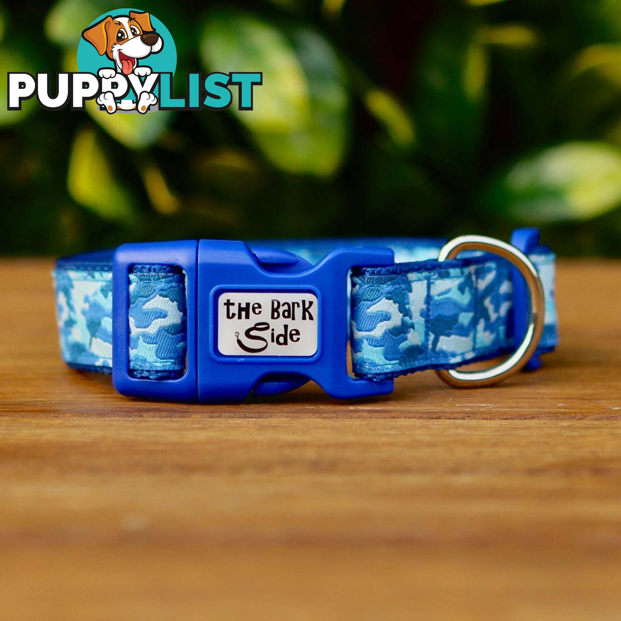 Camouflage Dog Collar - Hand Made by The Bark Side - TBSCAMMEDBLK