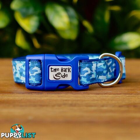 Camouflage Dog Collar - Hand Made by The Bark Side - TBSCAMMEDBLK