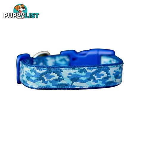 Camouflage Dog Collar - Hand Made by The Bark Side - TBSCAMMEDBLK