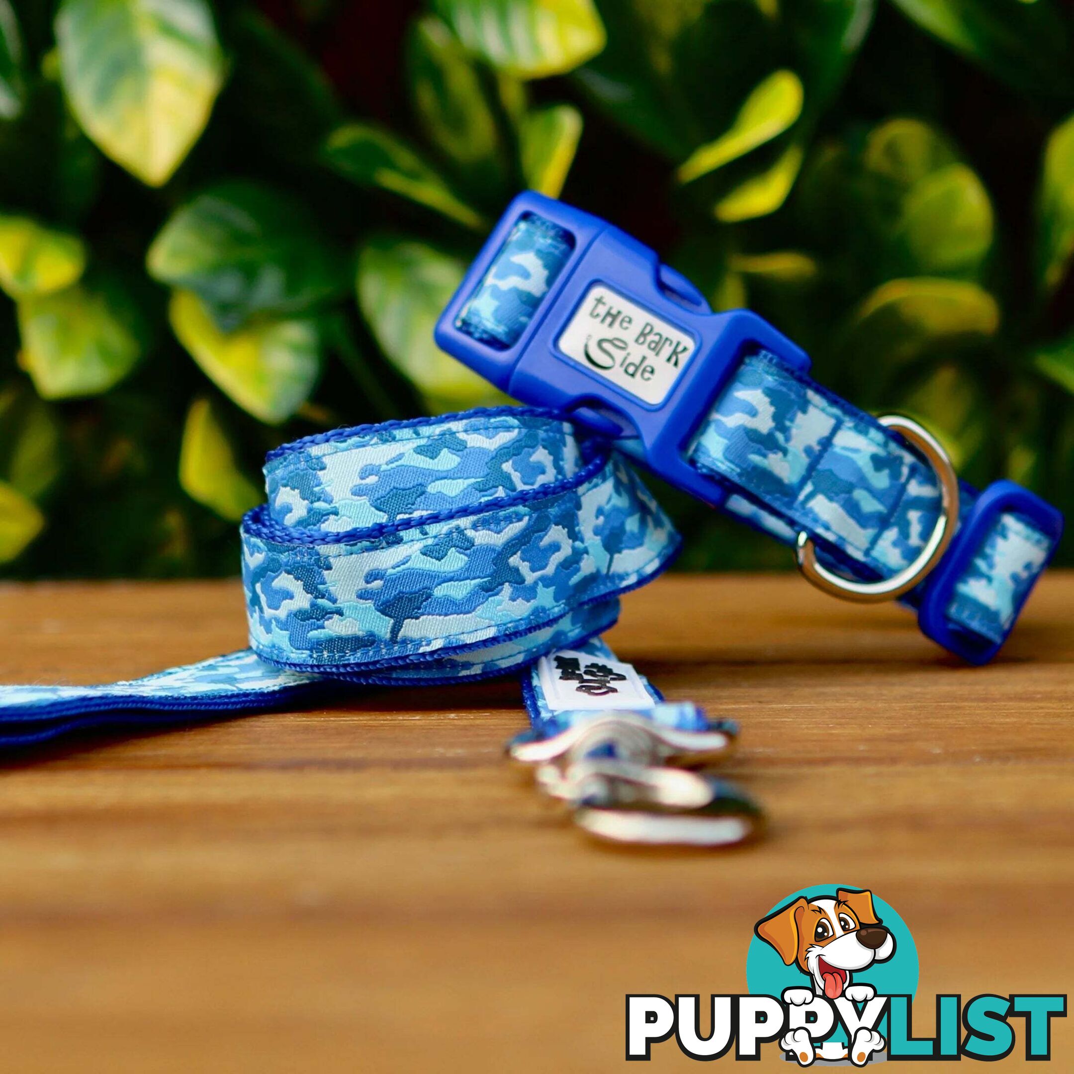 Camouflage Dog Collar - Hand Made by The Bark Side - TBSCAMMEDBLK