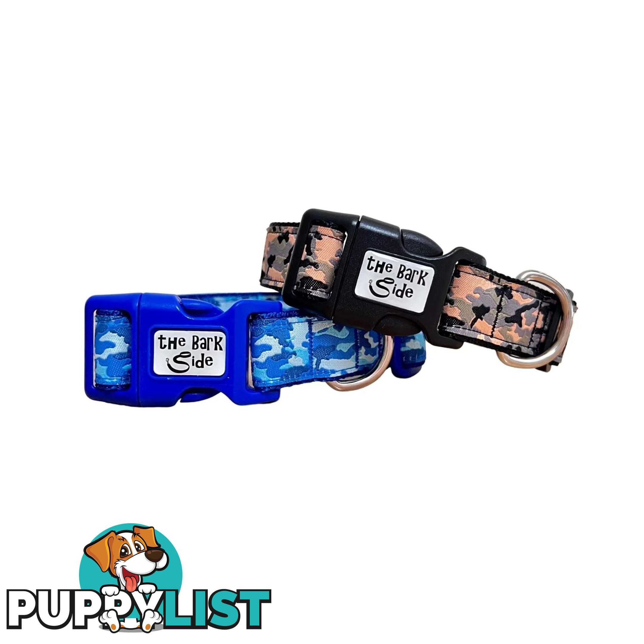 Camouflage Dog Collar - Hand Made by The Bark Side - TBSCAMMEDBLK