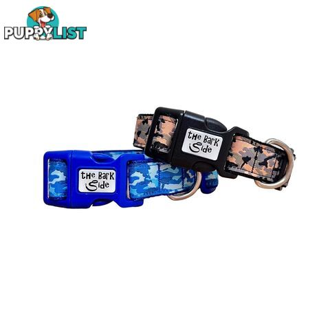 Camouflage Dog Collar - Hand Made by The Bark Side - TBSCAMMEDBLK