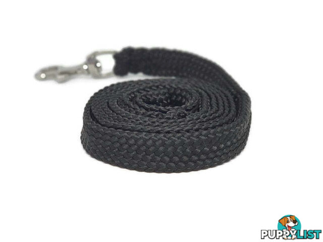 1.8m to 10m Long Dog Lead No Stitching Tough Yarnix 20mm Wide - YNXLD201.8SSBLKYEL