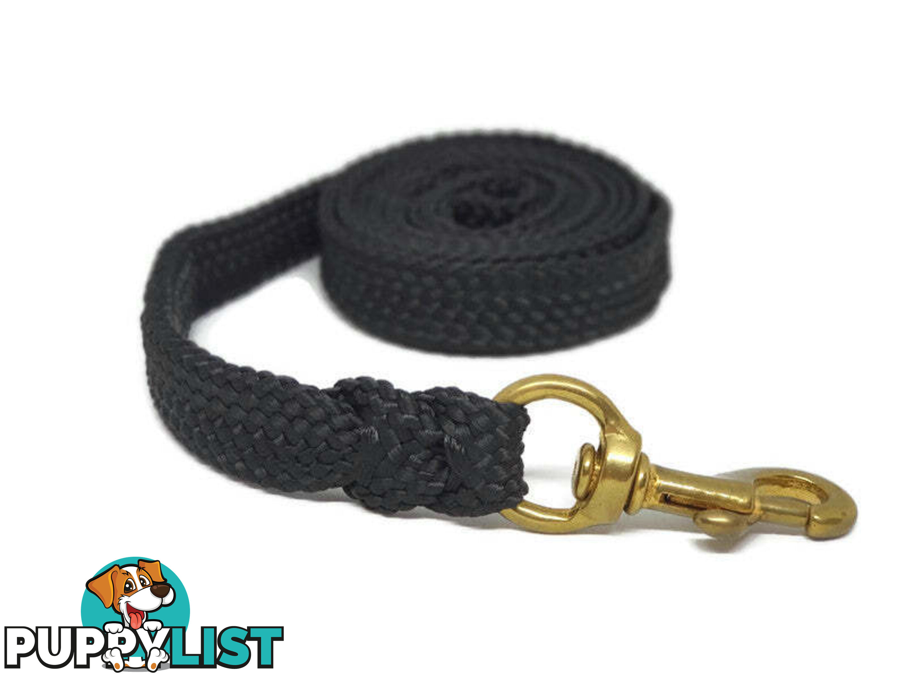 1.8m to 10m Long Dog Lead No Stitching Tough Yarnix 20mm Wide - YNXLD201.8SSBLKYEL