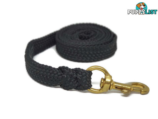 1.8m to 10m Long Dog Lead No Stitching Tough Yarnix 20mm Wide - YNXLD201.8SSBLKYEL