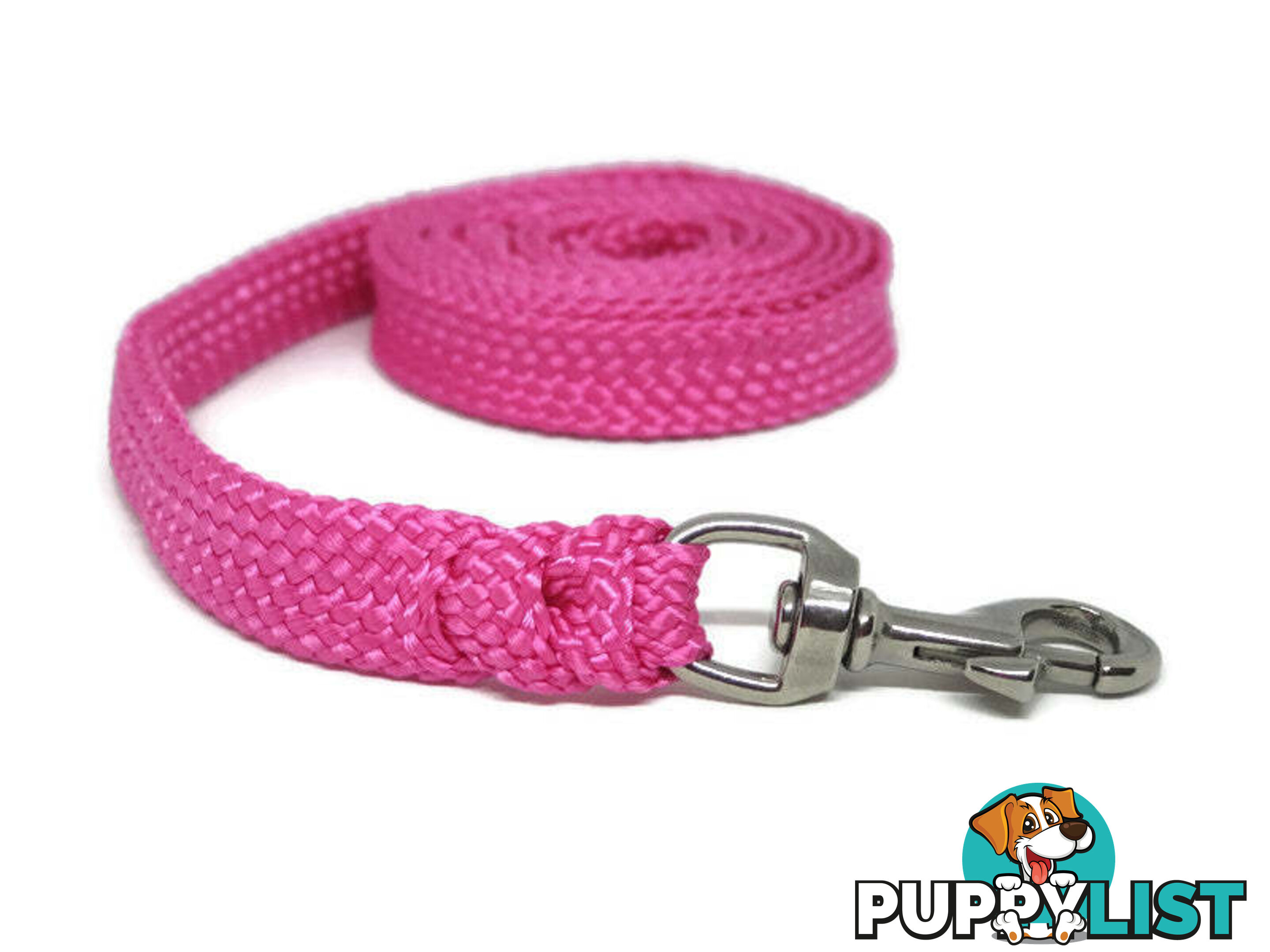 1.8m to 10m Long Dog Lead No Stitching Tough Yarnix 20mm Wide - YNXLD201.8SSBLKYEL