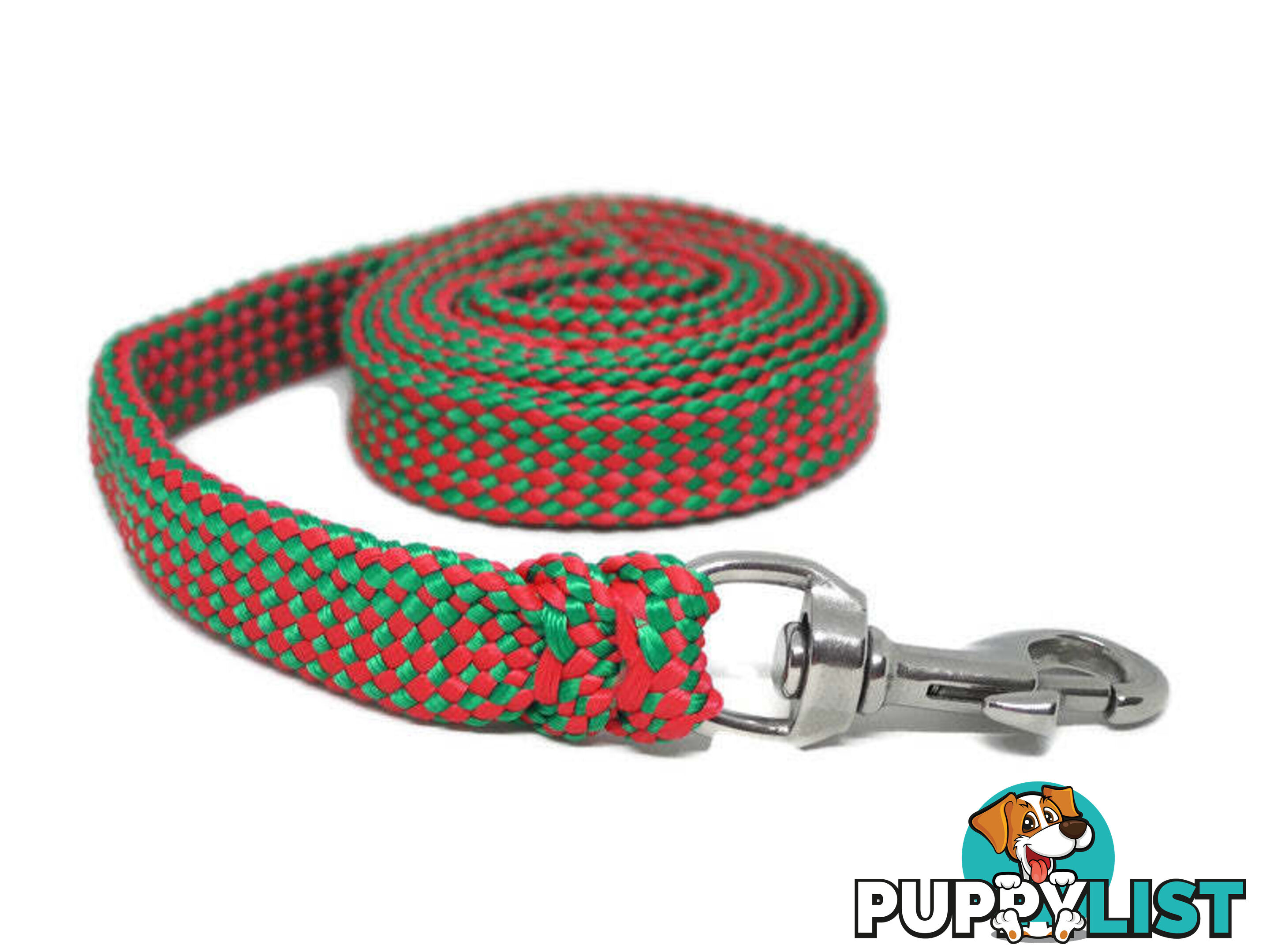 1.8m to 10m Long Dog Lead No Stitching Tough Yarnix 20mm Wide - YNXLD201.8SSBLKYEL