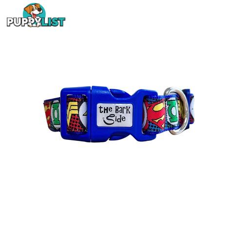 Superhero Dog Collar - Hand Made by The Bark Side - TBHEROSXSRED