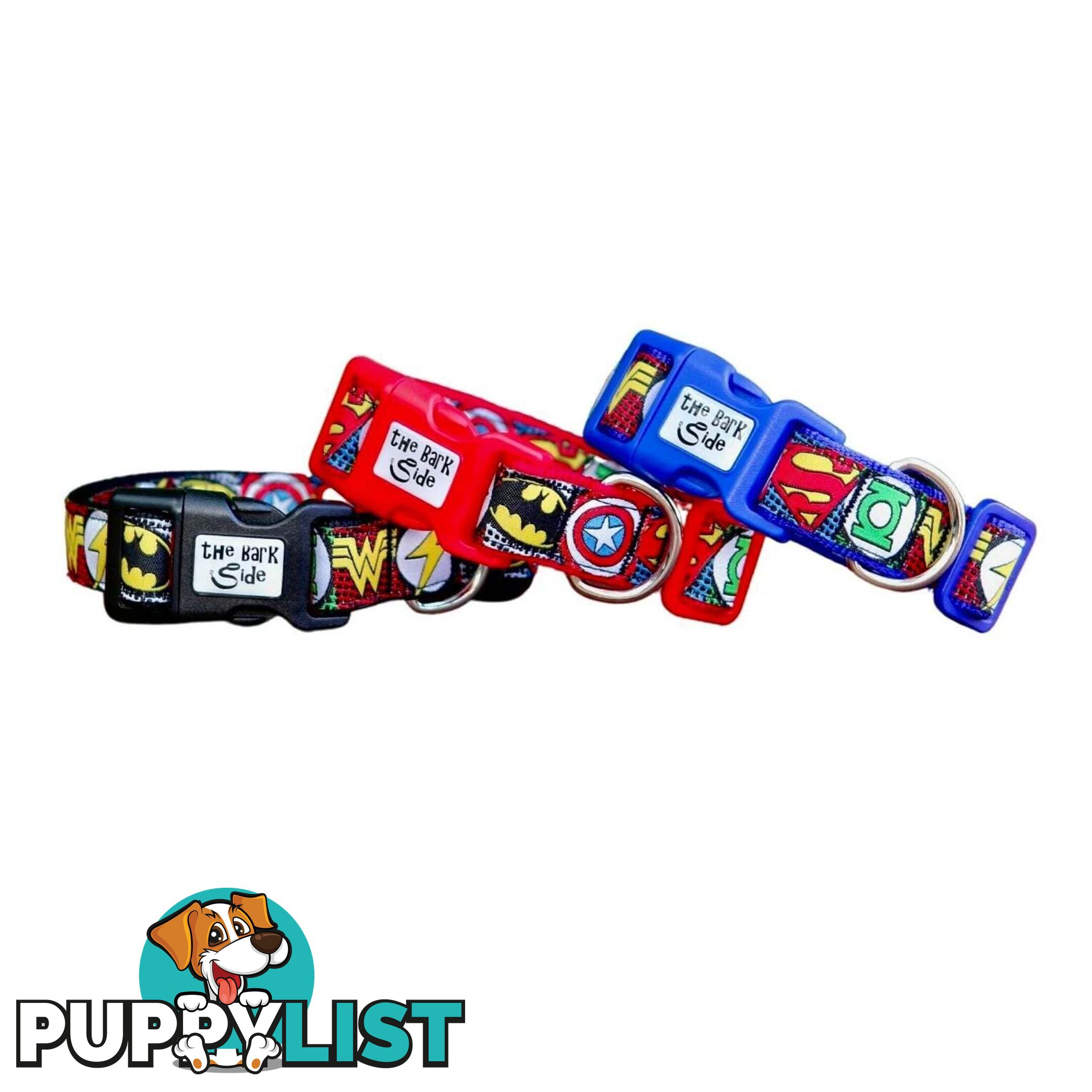 Superhero Dog Collar - Hand Made by The Bark Side - TBHEROSXSRED