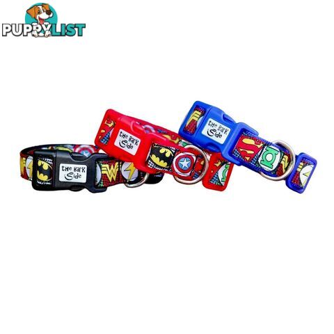 Superhero Dog Collar - Hand Made by The Bark Side - TBHEROSXSRED