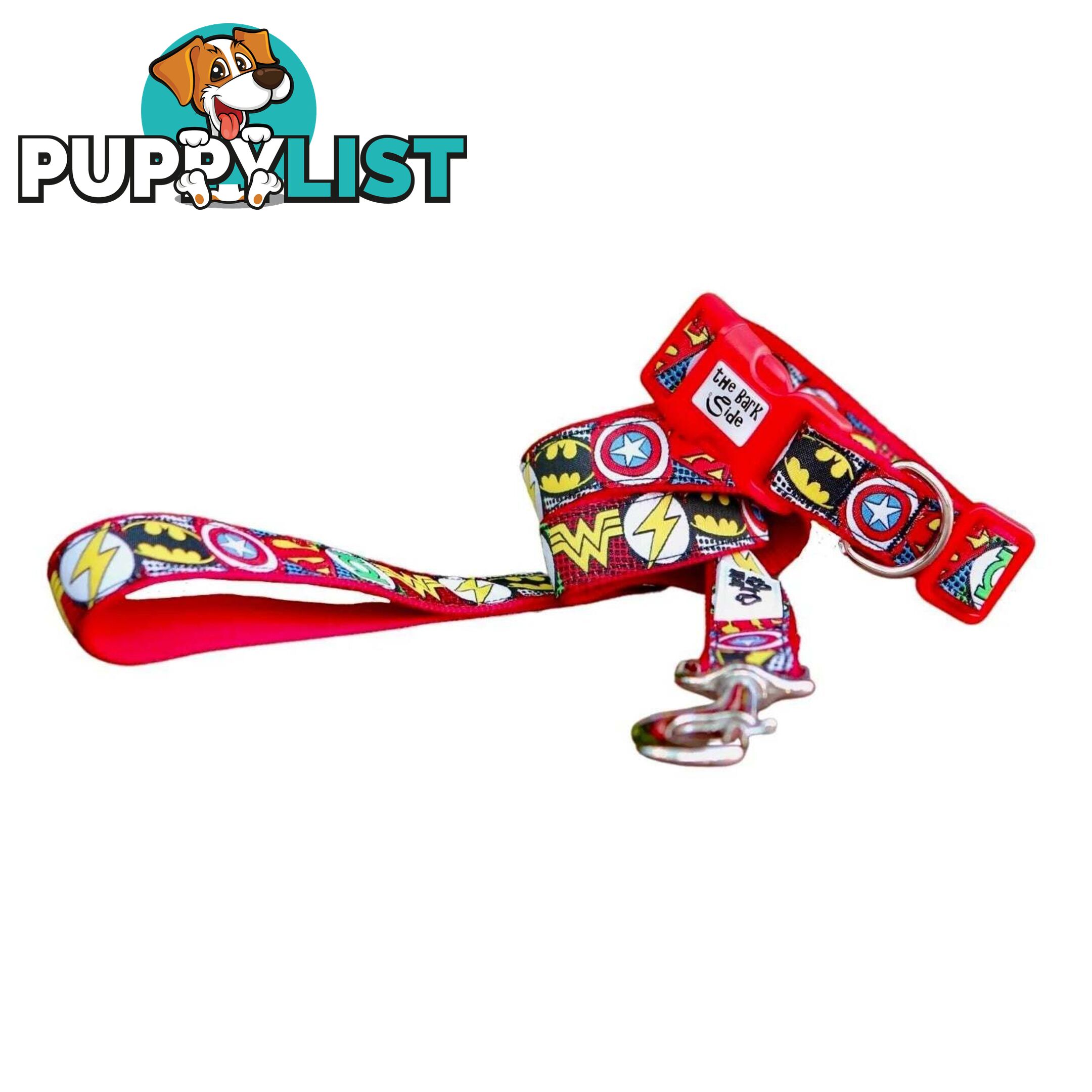 Superhero Dog Collar - Hand Made by The Bark Side - TBHEROSXSRED
