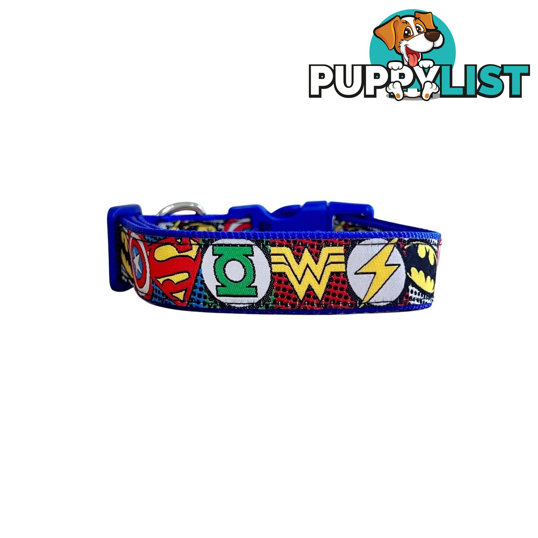 Superhero Dog Collar - Hand Made by The Bark Side - TBHEROSXSRED